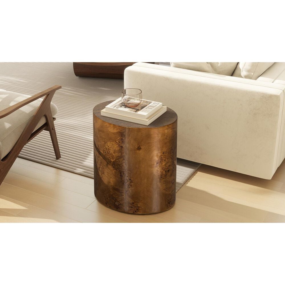 Jennifer Taylor Home Nebula 20" Side Table in Medium Brown Walnut, , large