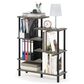HOMLUX 6-Tier Accent Display Rack in French Oak and Black, , large