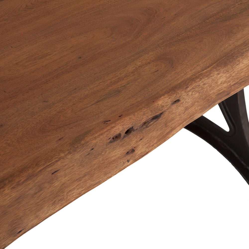 Home Trends &amp; Design Organic Forge 94&quot; Dining Table in Raw Walnut and Antique Zinc, , large