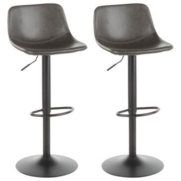 Lumisource Duke Adjustable Barstool in Grey and Black (Set of 2), , large