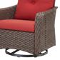 Sunwell Garden 34" Patio Swivel Glider Chair with Wicker Armrest in Navy (Set of 2), , large