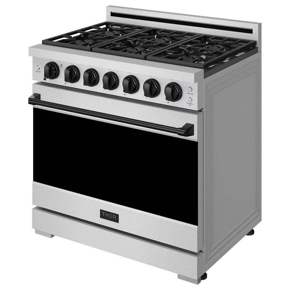 Thor Kitchen Gordon Ramsay 6 Cu. Ft. Professional Gas Range with Black Handle Kit in Stainless Steel, , large