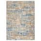 Nourison Rush 4" Round Blue and Beige Area Rug, , large