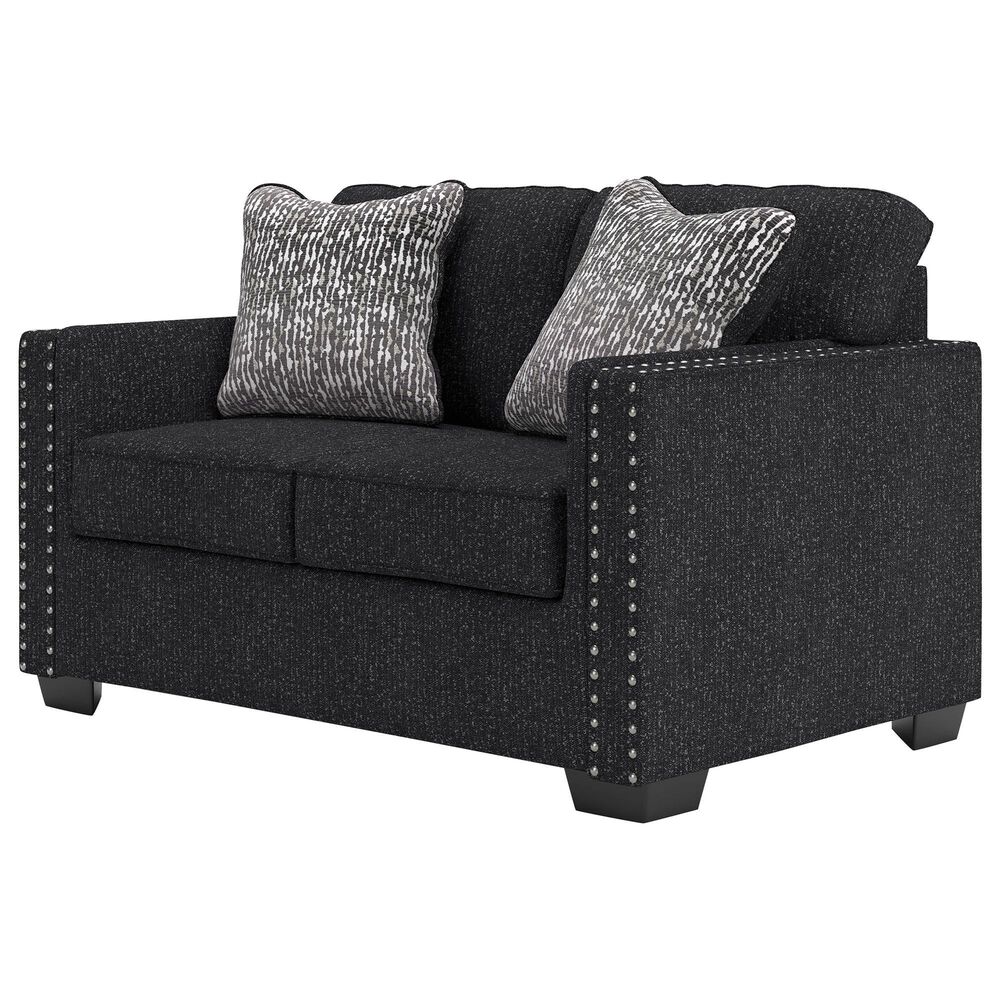 Ashley Jasmine Peaks Stationary Loveseat in Coal, , large