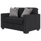 Ashley Jasmine Peaks Stationary Loveseat in Coal, , large