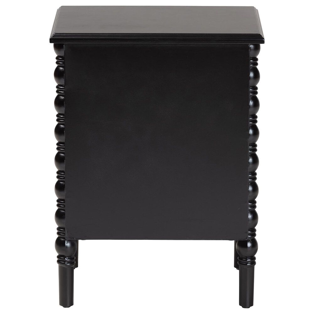 Baxton Studio Malinda 2-Drawer End Table with Spindle Legs in Black, , large