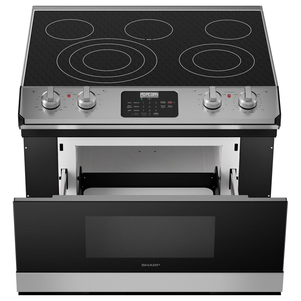 Sharp 30&quot; Smart Electric Radiant Rangetop with Microwave Drawer Oven in Stainless Steel, , large