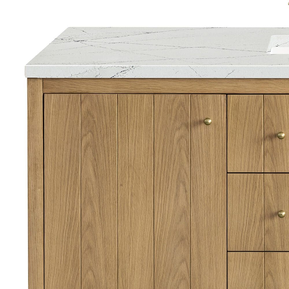 James Martin Vanities Hudson 60" Single Bathroom Vanity in Light Natural Oak with 3 cm Ethereal Noctis Quartz Top, Rectangular Sink and FreePower Wireless Charger, , large