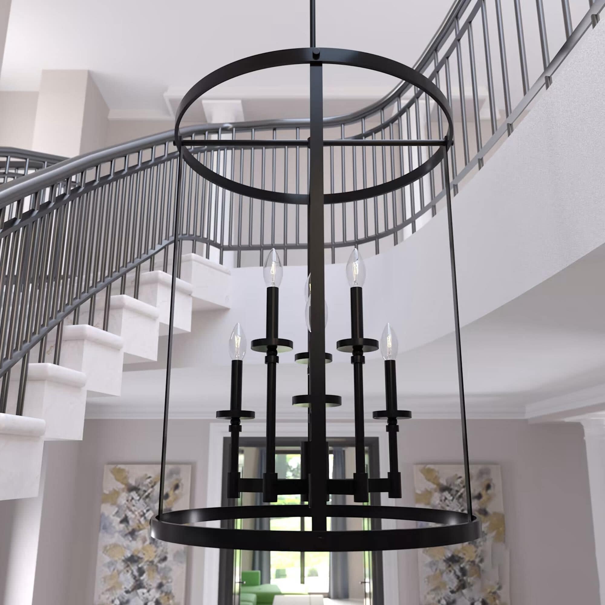 Black foyer best sale chandelier