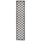 Nourison Aloha Geometric 2"3" x 10" Black and White Indoor/Outdoor Runner, , large