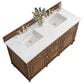James Martin Vanities Lorelai 60" Double Vanity in Mid-Century Walnut with 3 cm White Zeus Quartz Top, , large
