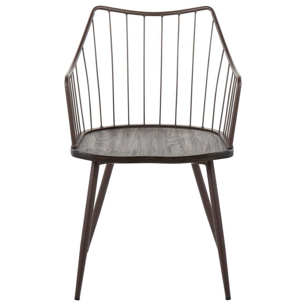 Lumisource Winston Arm Chair in Brown and Dark Walnut, , large