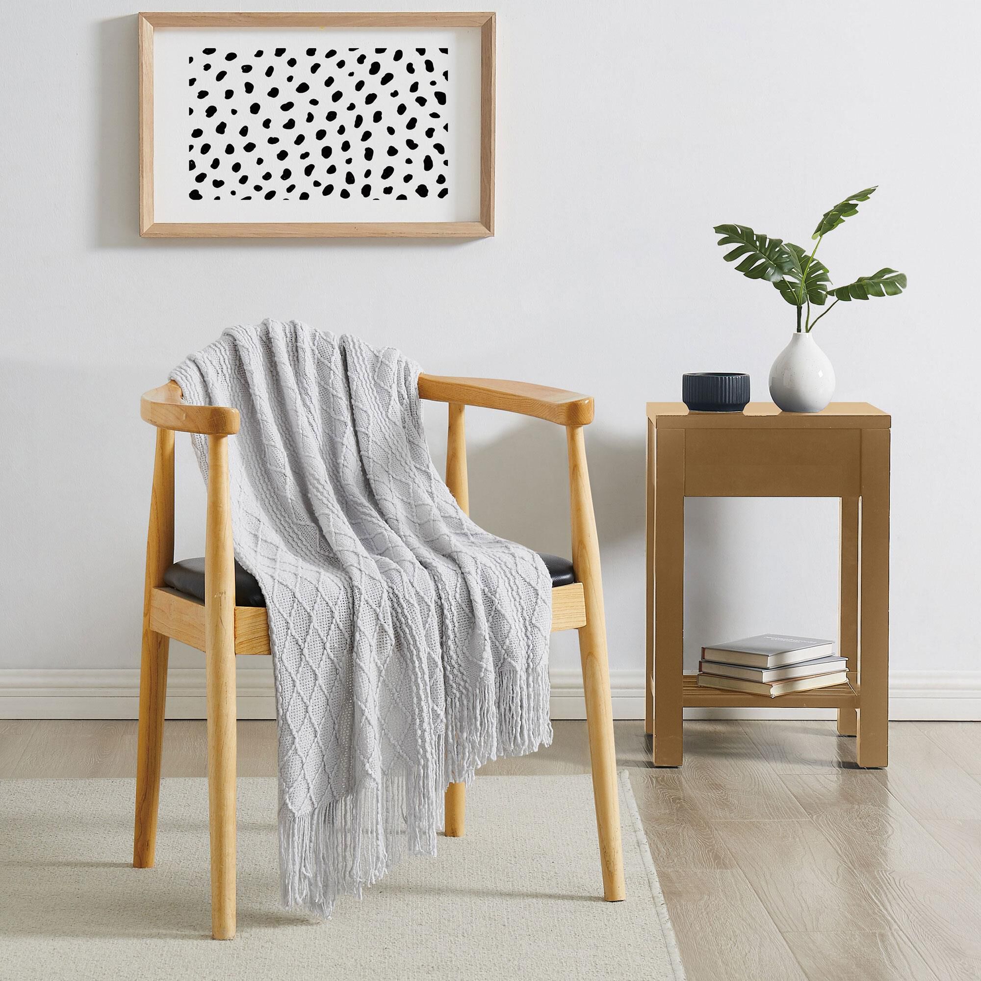 Large woven top throw blanket