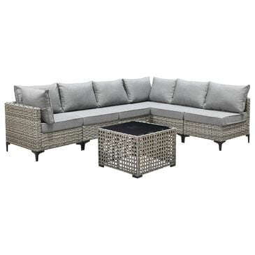 HOMLUX 7-Piece Patio Conversation Set in Dark Gray, , large