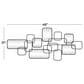 Maple and Jade 21" x 46" Metal Geometric Overlapping Rectangular Wall Mirror in Matte Black, , large
