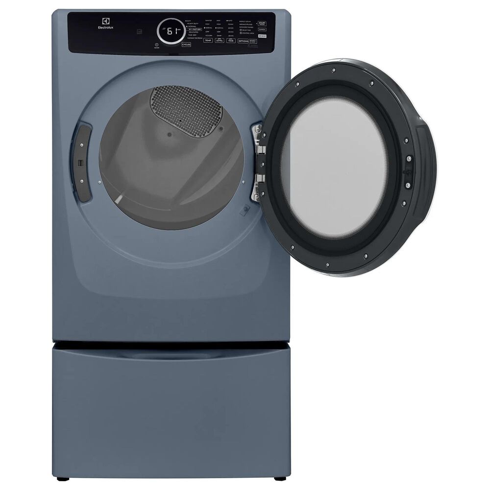 Electrolux 400 Series 4.5 Cu. Ft. Front Load Washer and 8 Cu. Ft. Gas Dryer Laundry Pair with Two Pedestal Storage Drawers in Denim Blue, , large