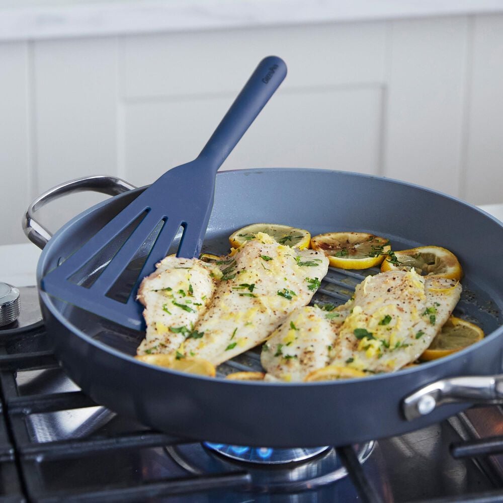 Green Pan Platinum Silicone Fish Turner in Oxford Blue, , large