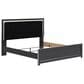 Ashley Zuraleus King Upholstered Panel Bed in Matte Black and Chrome, , large
