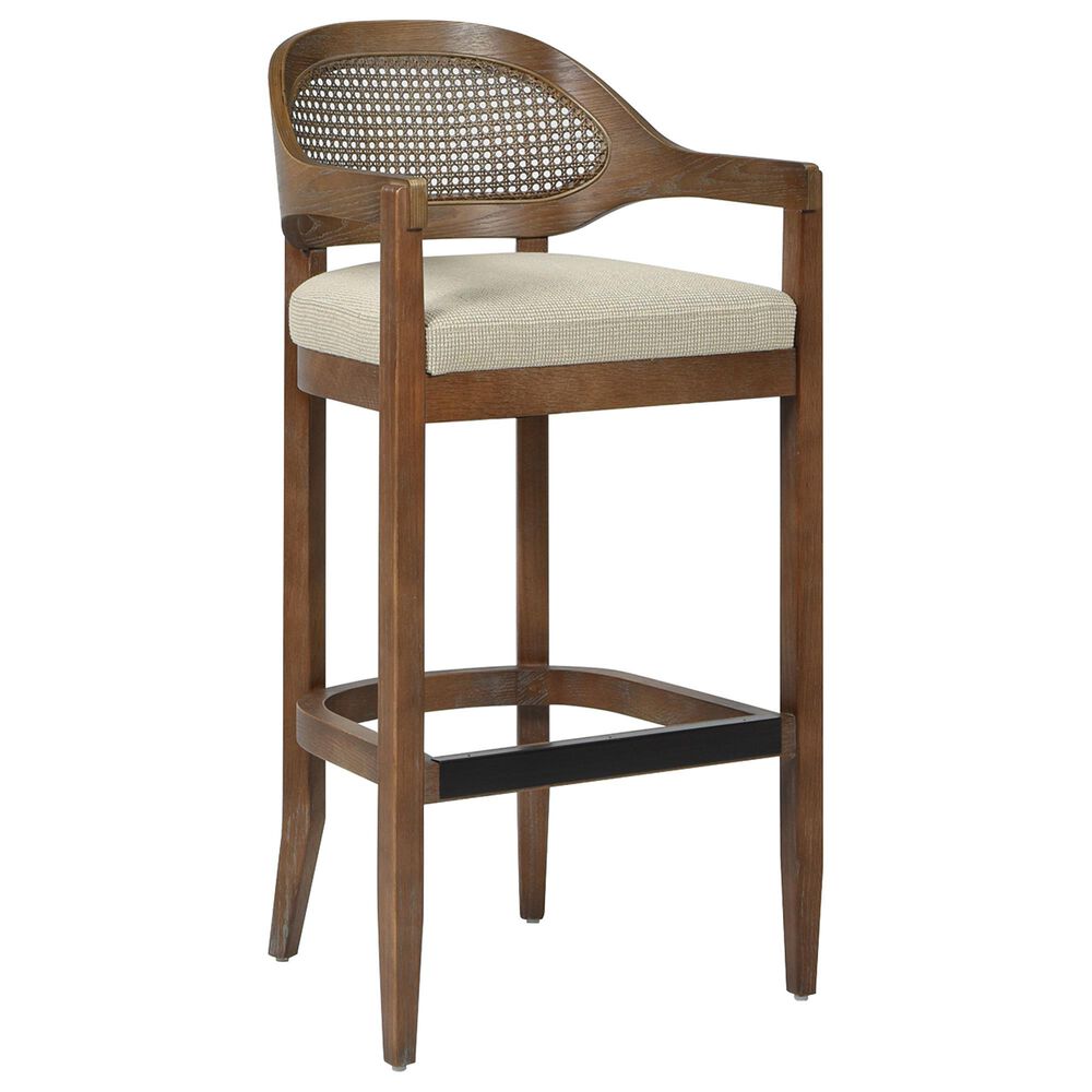 Jennifer Taylor Home Americana 30.5" Bar Stool with Taupe Beige Cushion in Natural, , large
