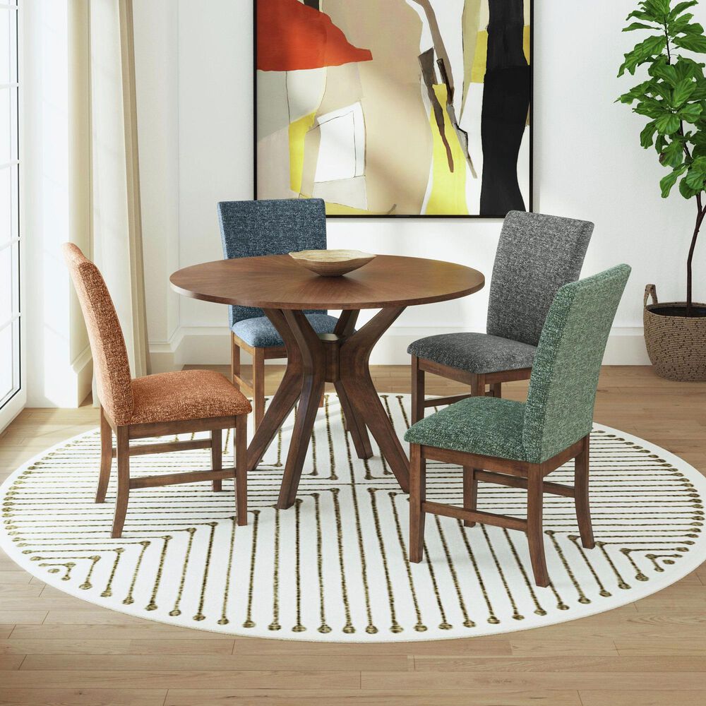 37B Santa Barbara Dining Side Chair with Avocado Upholstered in Walnut, , large