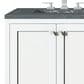 James Martin Vanities Addison 72" Double Bathroom Vanity in Glossy White with 3 cm Parisien Bleu Quartz Top and Rectangular Sinks, , large