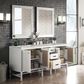 James Martin Vanities Addison 72" Double Bathroom Vanity in Glossy White with 3 cm Victorian Silver Quartz Top and Rectangular Sinks, , large