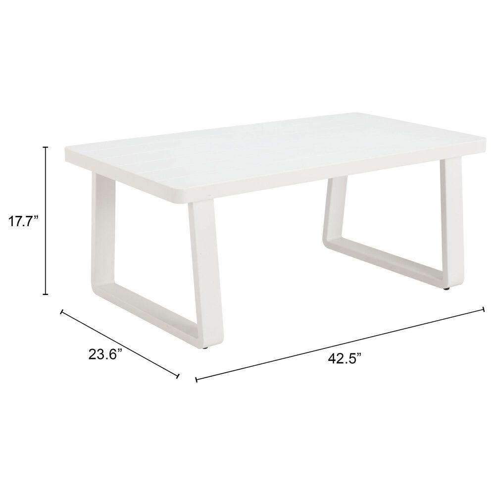 Zuo Modern Welt Patio Coffee Table in White, , large