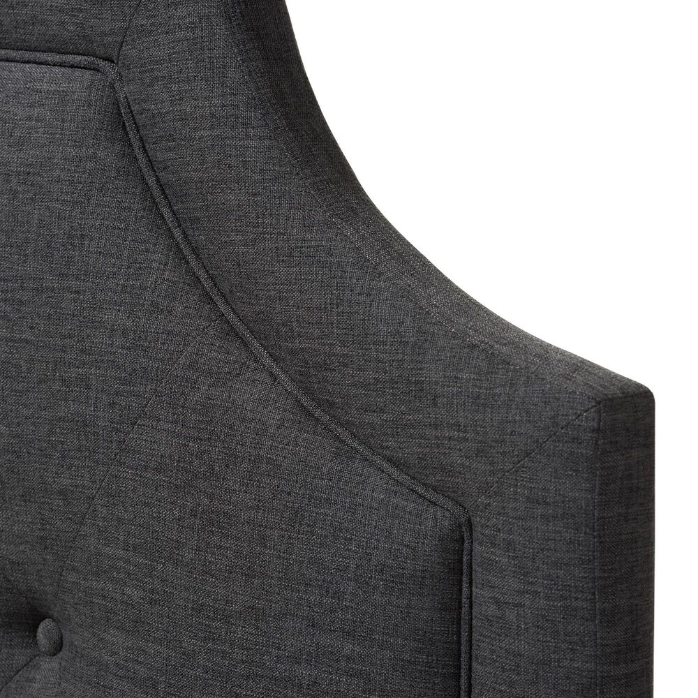 Baxton Studio Mars King Panel Headboard in Dark Grey, , large