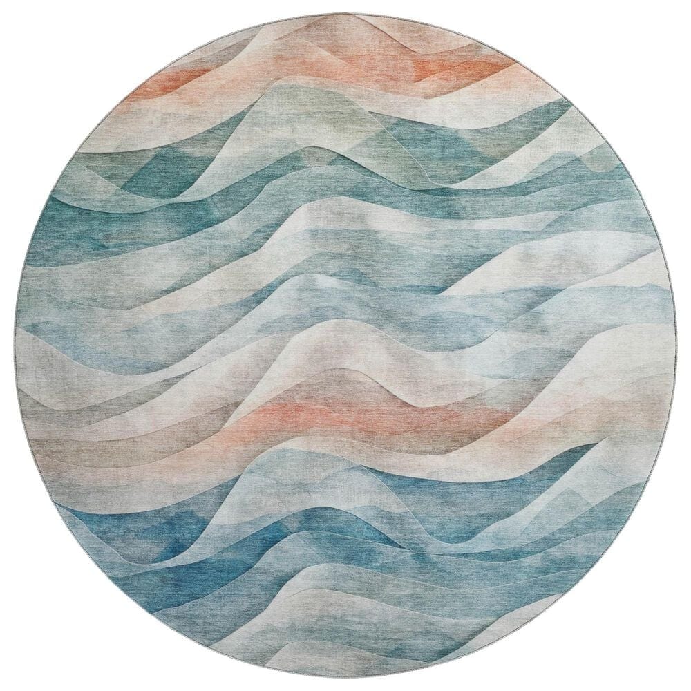 Dalyn Rug Company Pacifica PA3 8" Round Teal Area Rug, , large