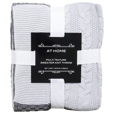 Allied Home Sweater 60" x 50" Throw in Grey, Black and White, , large