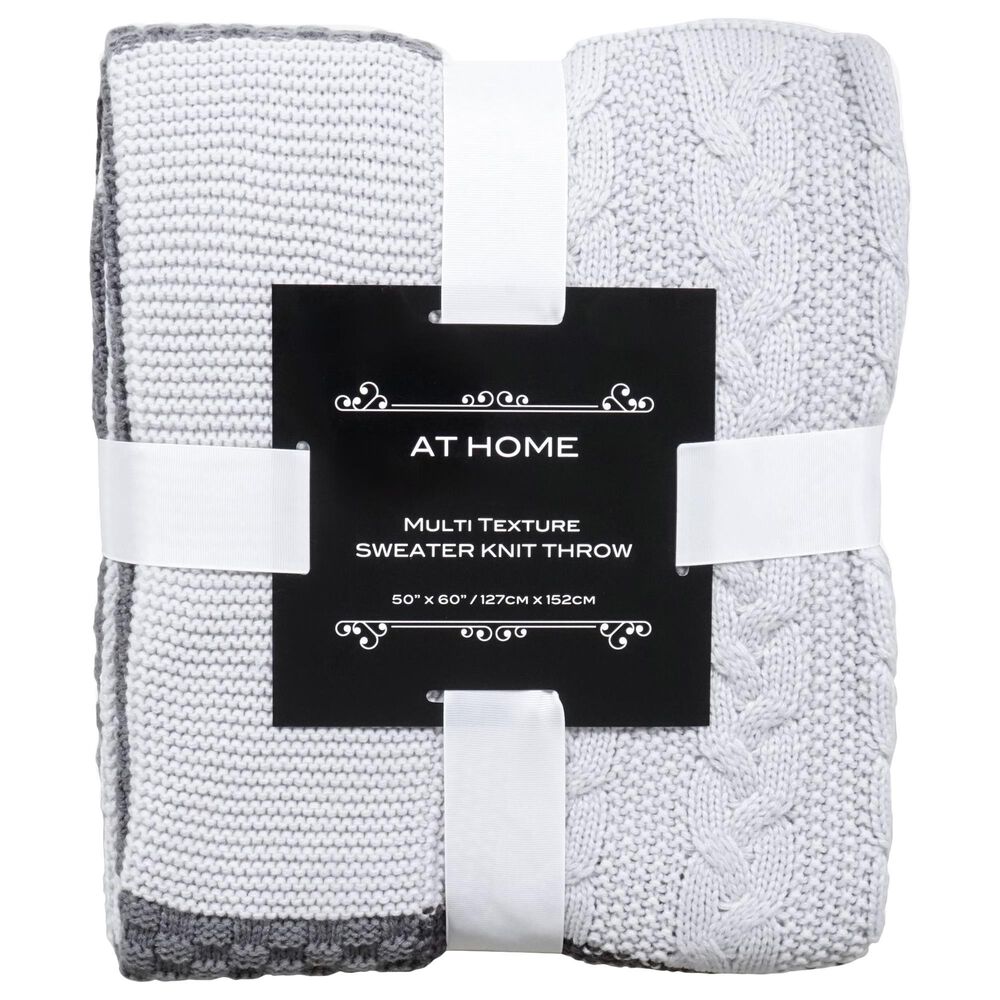 Allied Home Sweater 60" x 50" Throw in Grey, Black and White, , large