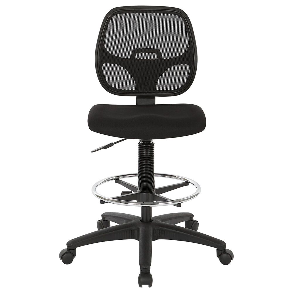 OSP Home DC Series Deluxe Mesh Back Drafting Chair in Black, , large