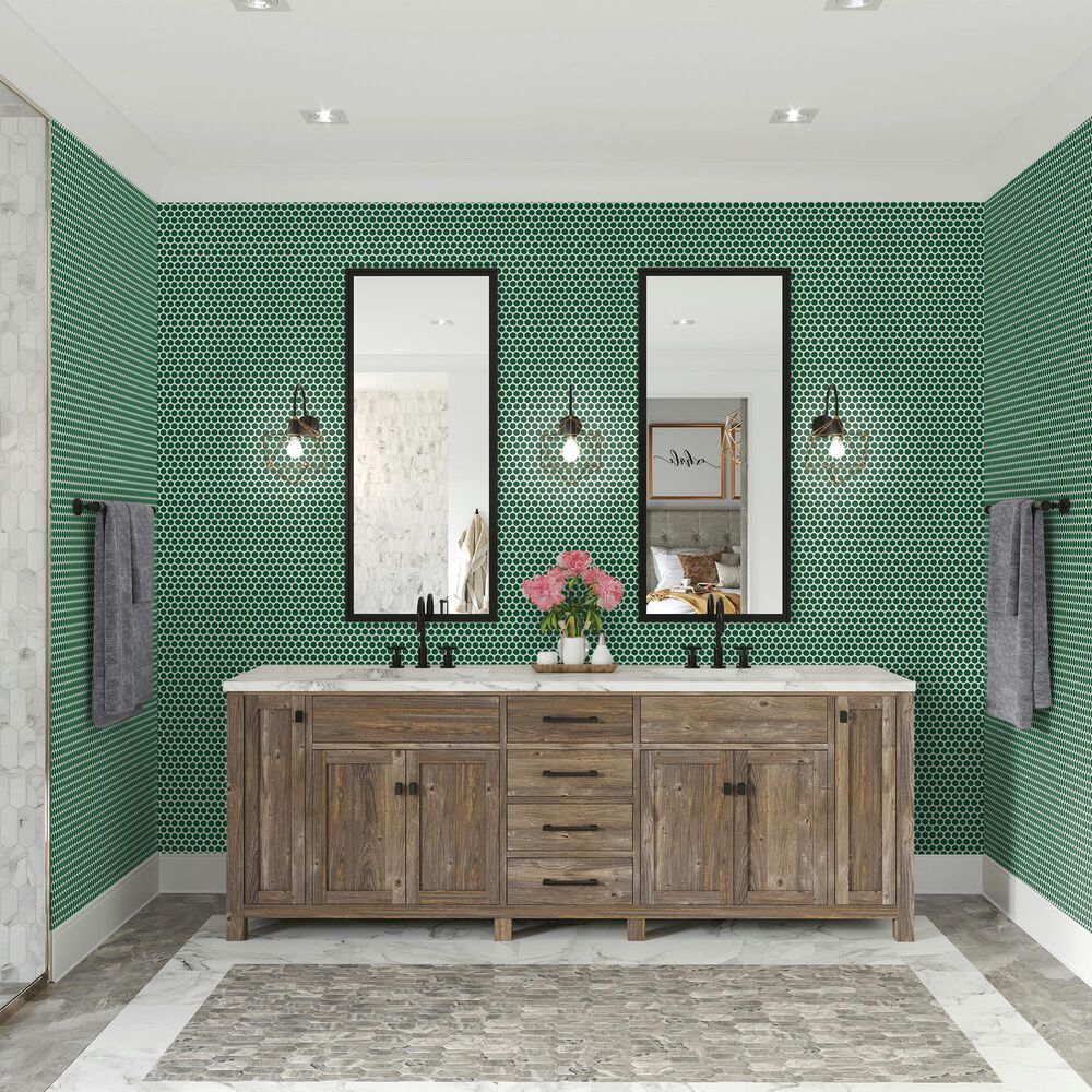 Dal-Tile Color Wheel Emerald 13&#39;&#39; X 11&#39;&#39; Ceramic Mosaic Sheet, , large