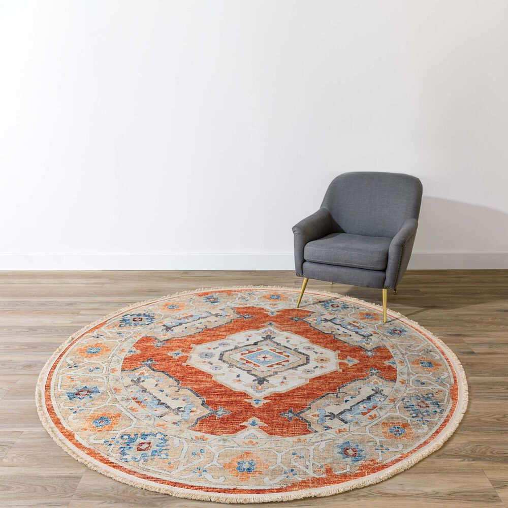 Dalyn Rug Company Marbella 8&#39; Round Spice Area Rug, , large