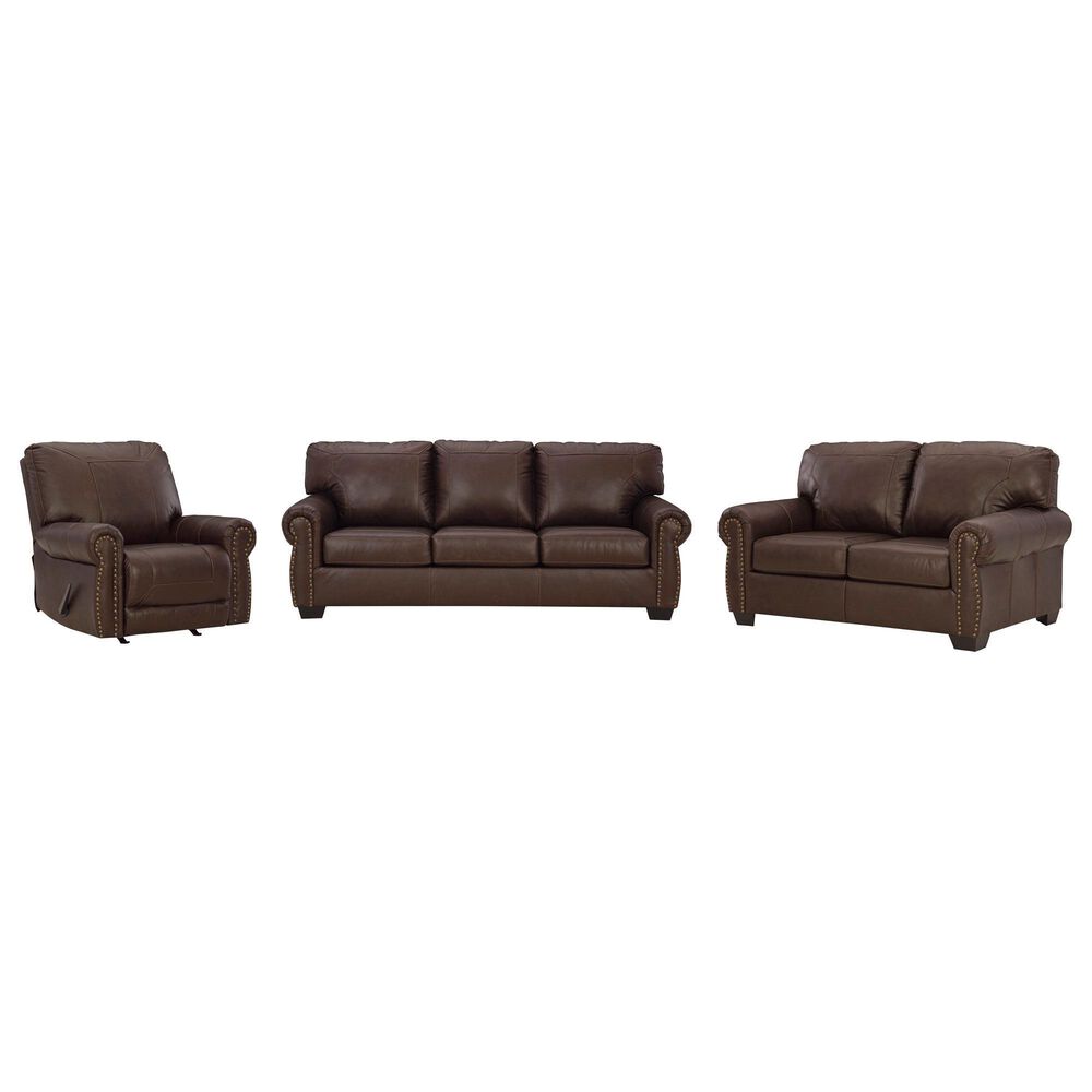 Ashley Colleton 3-Piece Stationary Living Room Set with Rocker Recliner in Dark Brown, , large