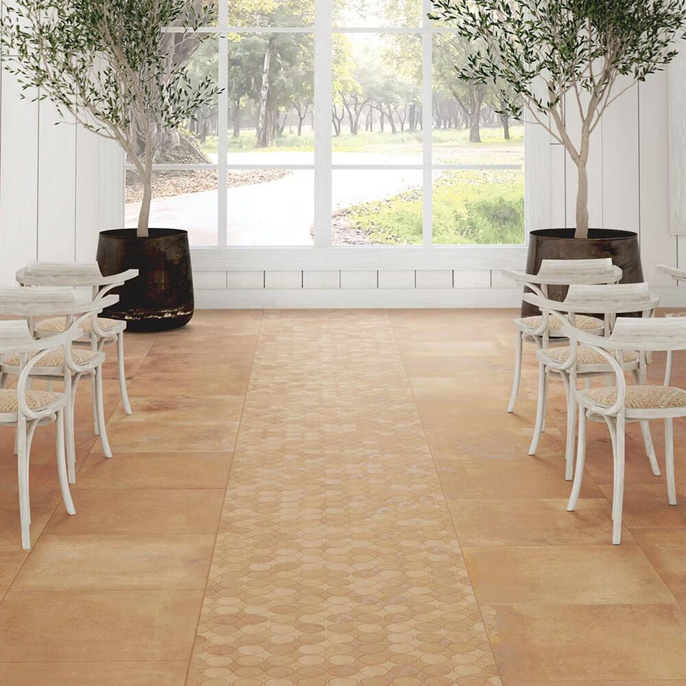 Dal-Tile Rekindle Terracotta 13.5&quot; x 13.5&quot; Canvas Dot Porcelain Mosaic Sheet, , large