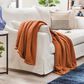 50" x 65" Cable Knit Throw Blanket in Cashew, , large