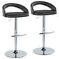 LumiSource Grotto Swivel Adjustable Bar Stool with Black Faux Leather Upholstery in Chrome (Set of 2), , large