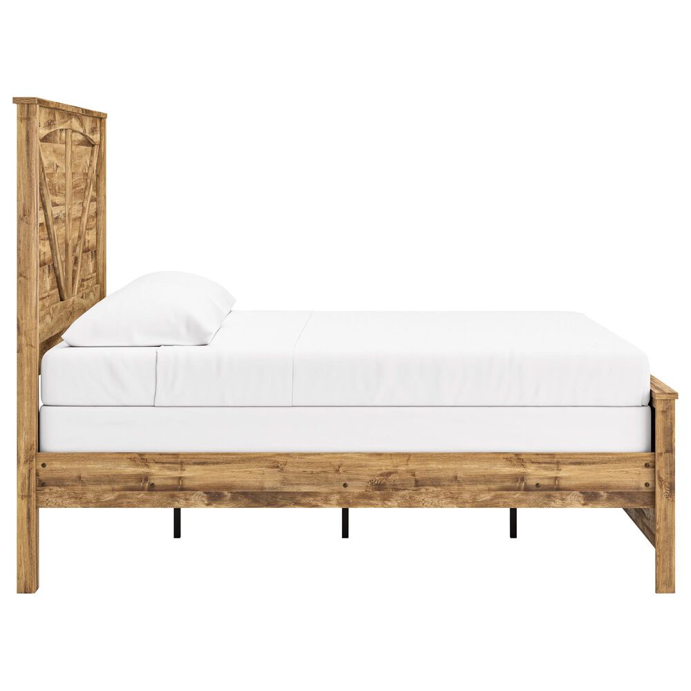Ashley Maystonna King Crossbuck Panel Bed in Brown, , large