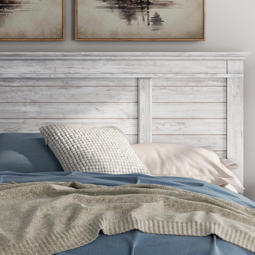 Ashley Makidern 2 Piece King Panel Bedroom Set in Whitewash, , large