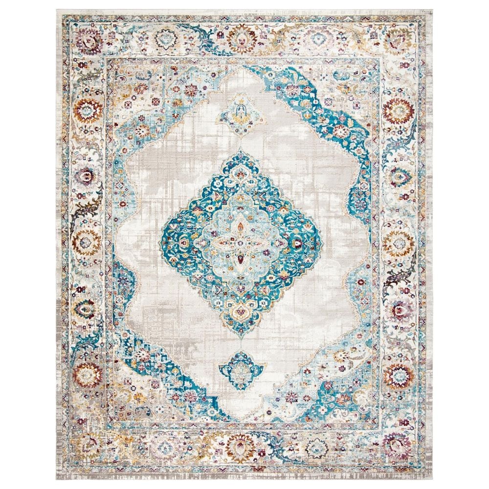 Safavieh Aria ARA116A 8" x 10" Blue and Ivory Area Rug, , large