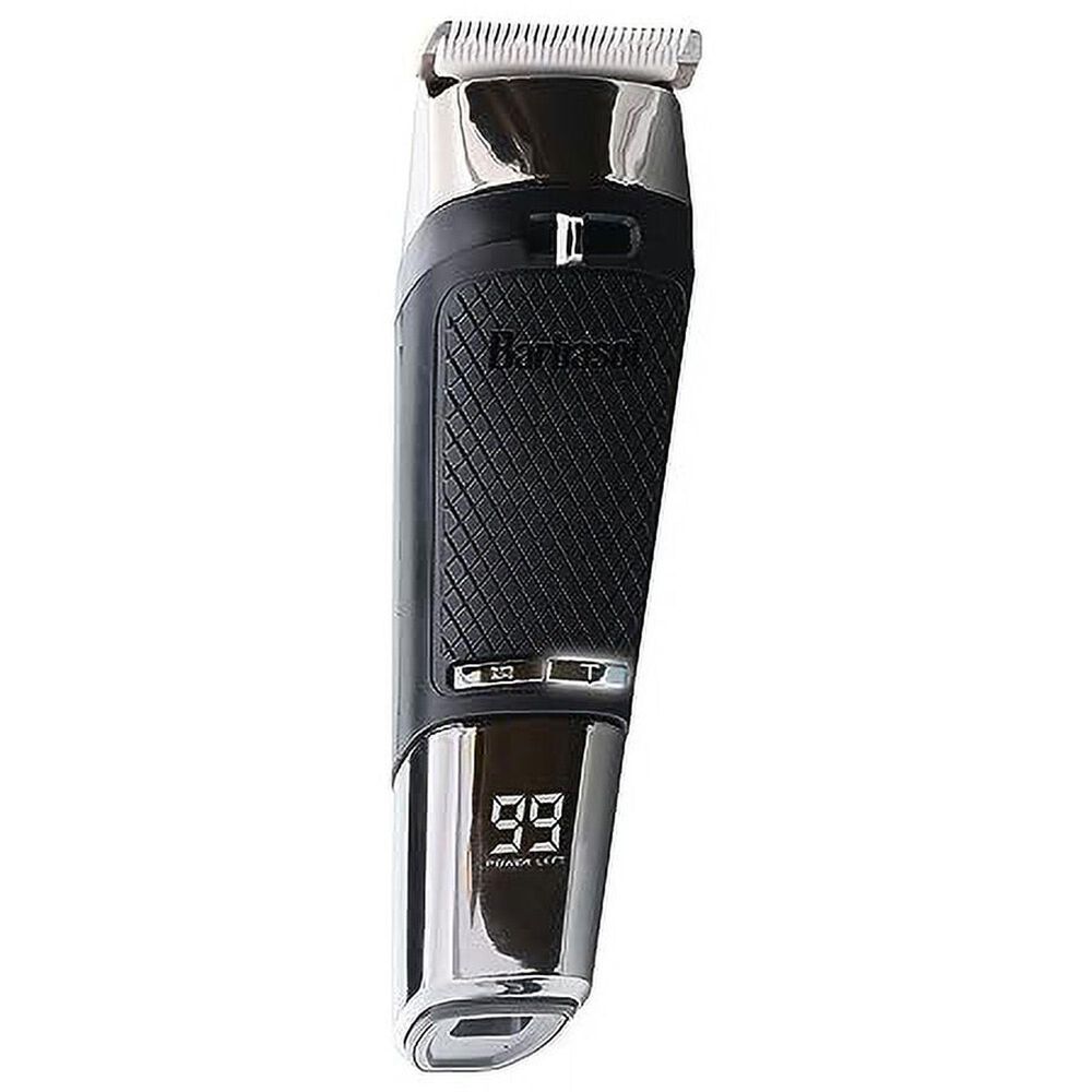 Barbosal Cordless Rechargeable Trimmer with Turbo in Black and Silver, , large