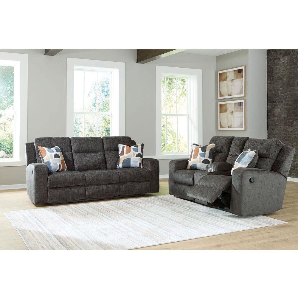Ashley Kanlow Manual Reclining Sofa in Dusk, , large