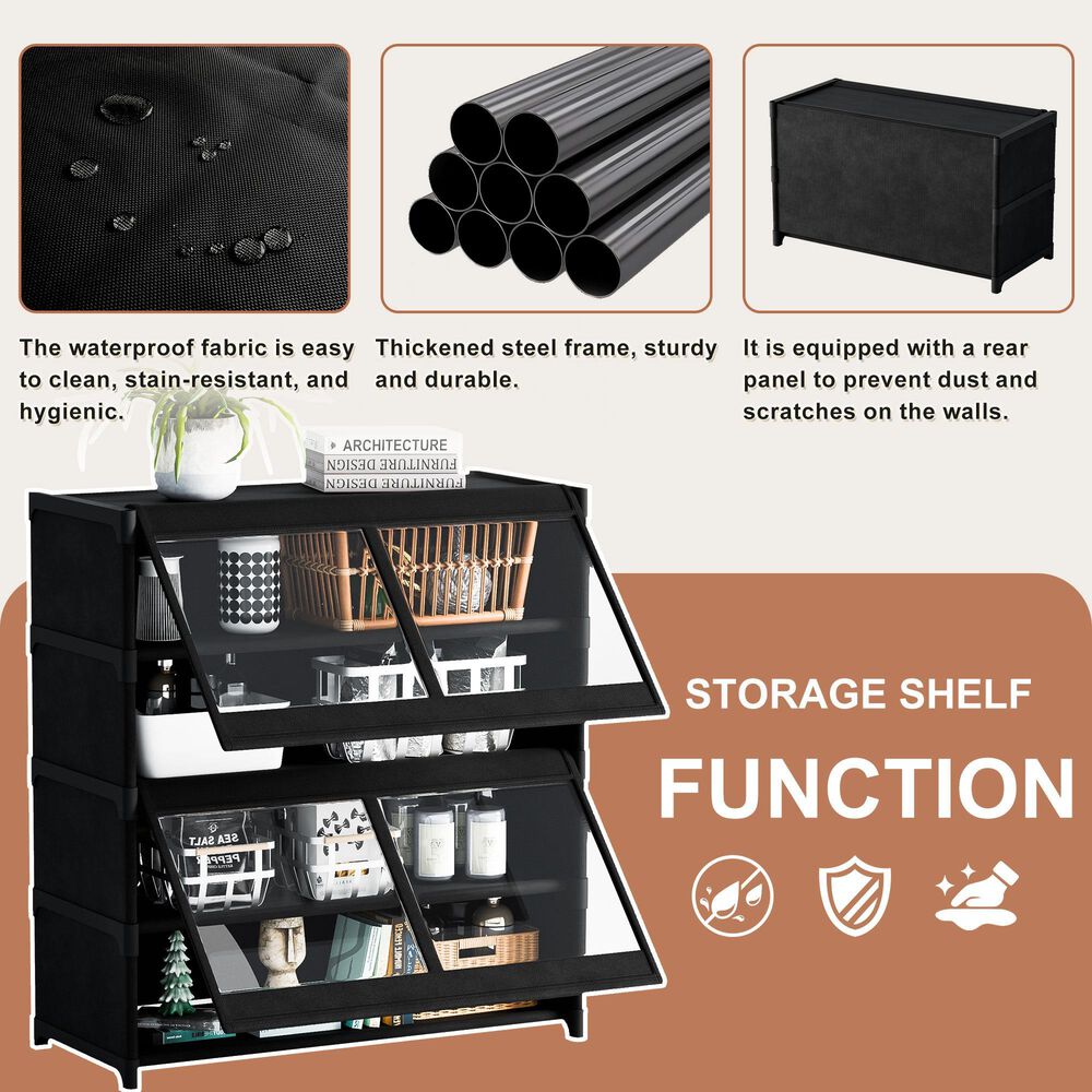 HOMLUX 5-Tier Storage Cabinet with Adjustable Shelves in Black, , large