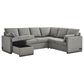 Lifestyle Solutions Edgewood Stationary Convertible Sleeper Sectional in Light Gray, , large
