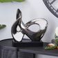 Maple and Jade 12" Abstract Infinity-Shaped Sculpture in Silver and Black, , large