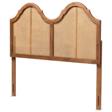 Baxton Studio Hazel King Arched Headboard in Ash Walnut, , large