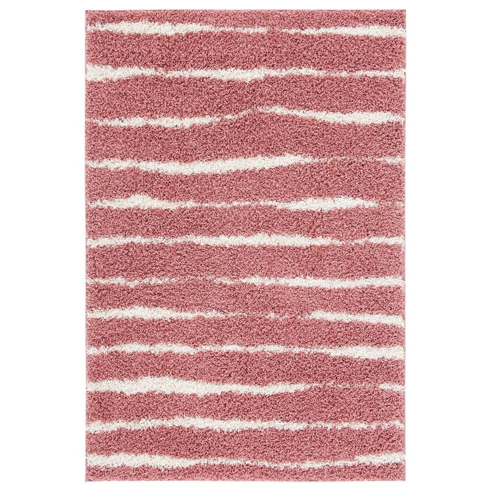 Safavieh Venus Shag VNS603U 5"3" x 7"6" Pink and Ivory Area Rug, , large