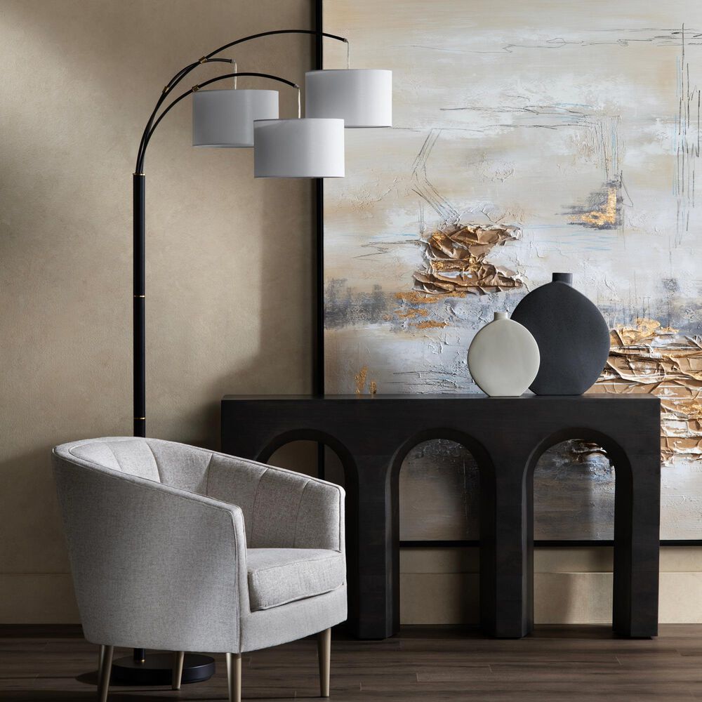 Crestview Collection Claremont Floor Lamp in Black, , large
