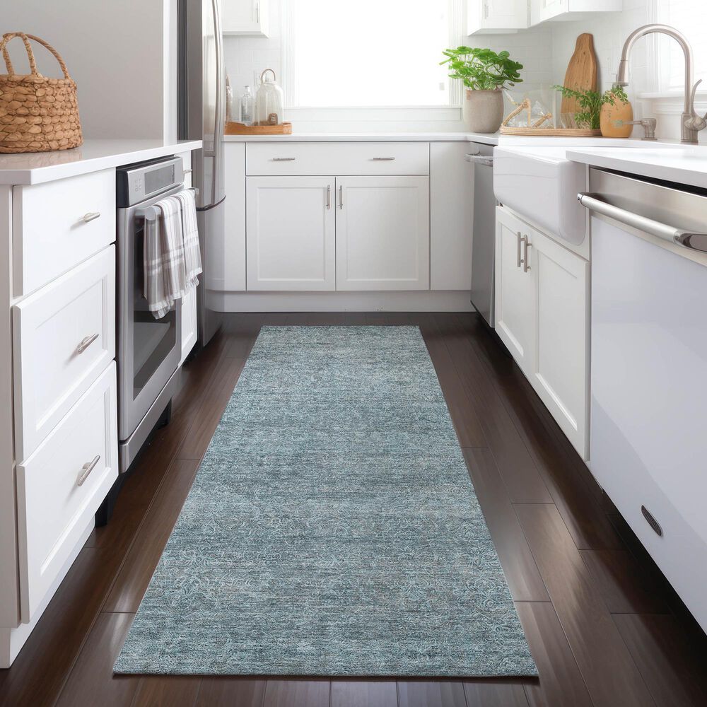 Dalyn Rug Company Burano BU1 2&#39;3&quot; x 7&#39;6&quot; Seafoam Indoor/Outdoor Runner, , large